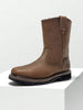 Men's Steel Toe Waterproof Pull-On Wellington Work Boots, Full-Grain Leather Durable Footwear, Oil & Slip Resistant, Perfect For Construction